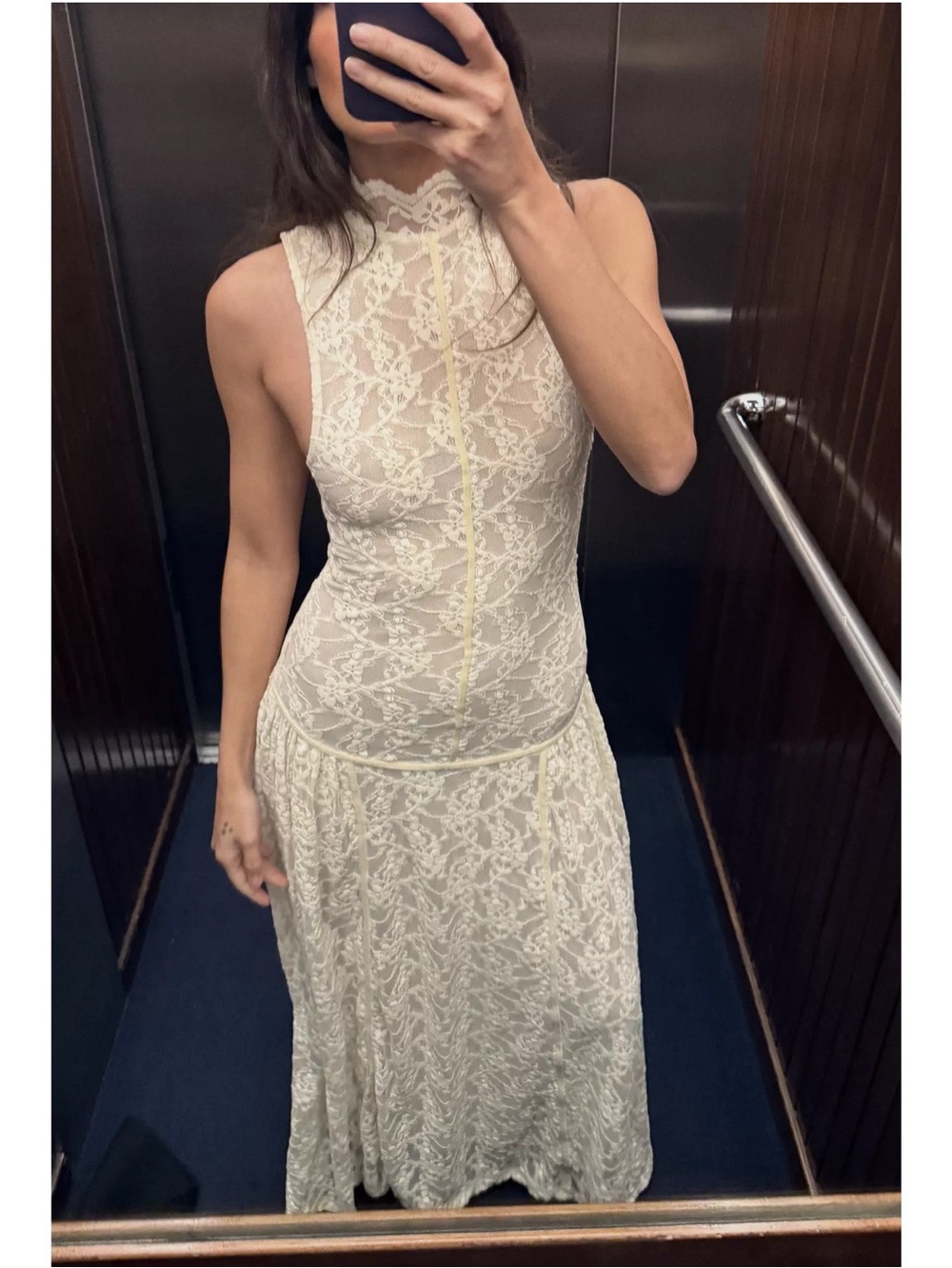 Zara Ivory Lace Maxi Dress